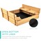 Best Choice Products 47x47-Inch Kids Wooden Outdoor Sandbox w/ 2 Foldable Bench Seats, Sand Protection, Liner